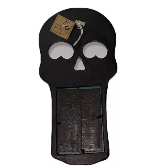 Sugar Skull Dia de los Muertos Day of the Dead Wall Mirror Plaque - Blue - Picture 2 of 4